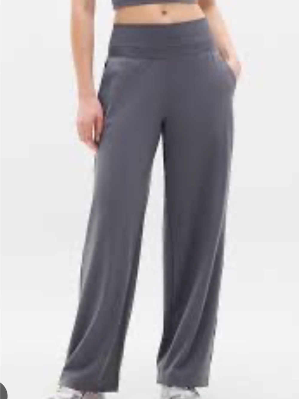 Athleta Wide-Leg Lounge Pants in Charcoal